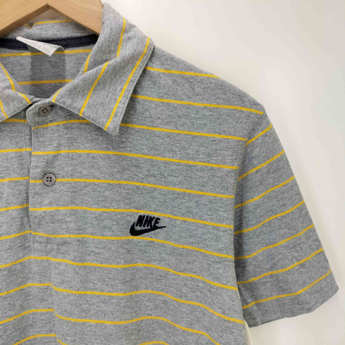 ナイキ NIKE 00S グレータグ スウッシュ刺繍 ボーダーポロシャツ メンズ import:M