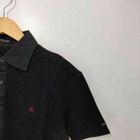 バーバリーブラックレーベル BURBERRY BLACK LABEL ホースロゴ刺繍 半袖ポロシャツ メンズ JPN:3