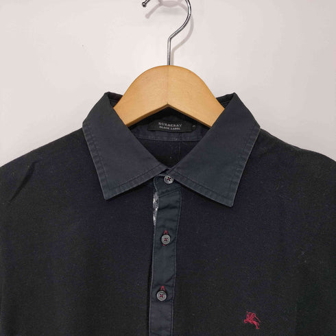 バーバリーブラックレーベル BURBERRY BLACK LABEL ホースロゴ刺繍 半袖ポロシャツ メンズ JPN:3