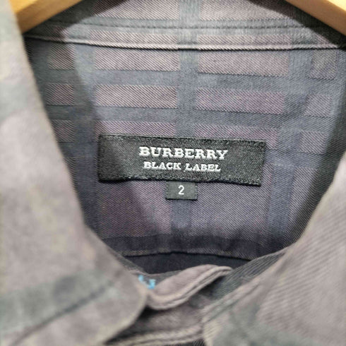 バーバリーブラックレーベル BURBERRY BLACK LABEL ホースロゴ刺繍 格子柄 半袖BDシャツ メンズ JPN:2