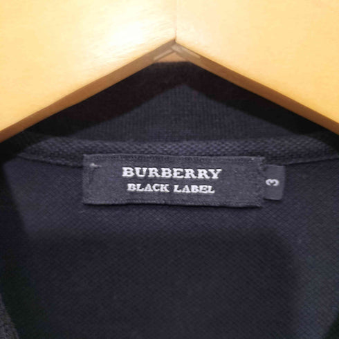 バーバリーブラックレーベル BURBERRY BLACK LABEL ホースロゴ刺繍 半袖ポロシャツ メンズ JPN:3