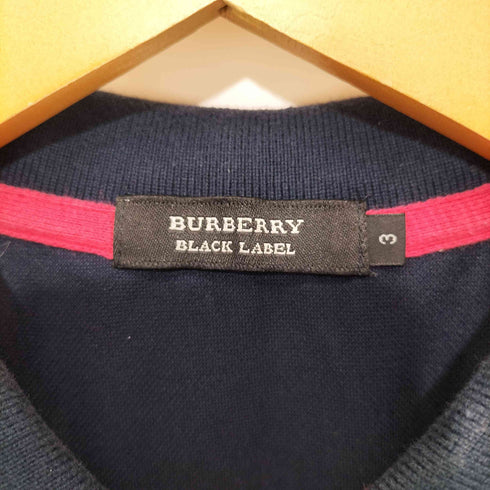 バーバリーブラックレーベル BURBERRY BLACK LABEL ホースロゴ刺繍 半袖ポロシャツ メンズ JPN:3