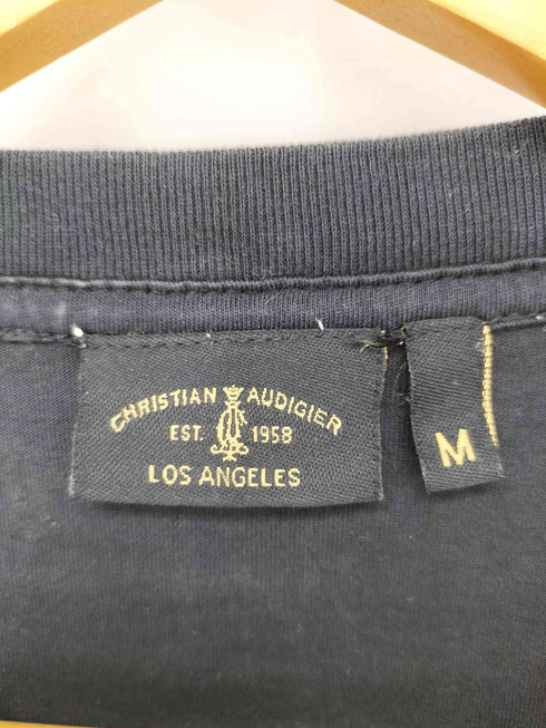 クリスチャンオードジェー CHRISTIAN AUDIGIER y2k ラインストーン スカルプリントTシャツ メンズ import:M