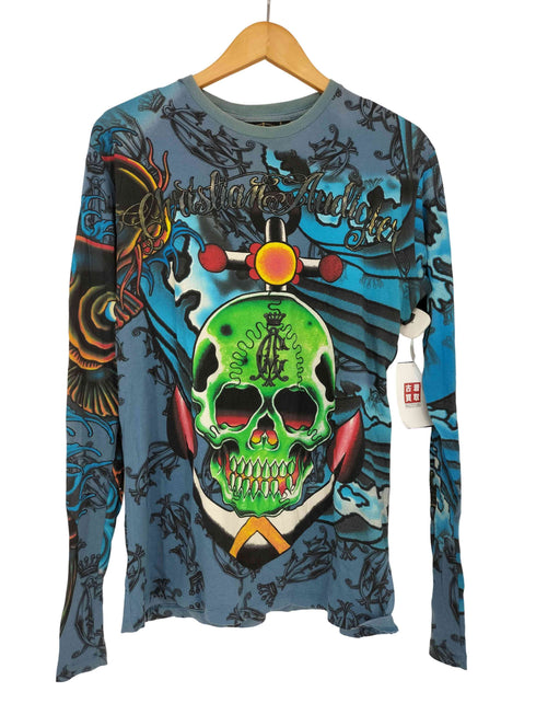クリスチャンオードジェー CHRISTIAN AUDIGIER y2k ラインストーン スカル鯉 グラフィックカットソー メンズ import:S