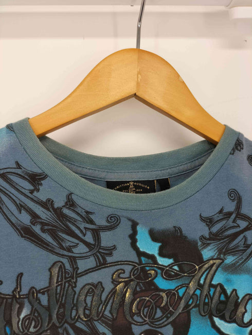 クリスチャンオードジェー CHRISTIAN AUDIGIER y2k ラインストーン スカル鯉 グラフィックカットソー メンズ import:S