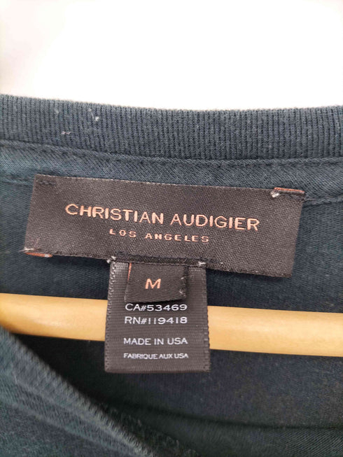 クリスチャンオードジェー CHRISTIAN AUDIGIER y2k ラインストーン 薔薇 グラフィックカットソー メンズ import:S