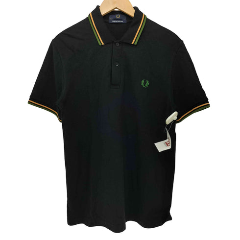 フレッドペリー FRED PERRY 英国製 ロゴ刺繍 リブライン S/S ポロシャツ メンズ UK:40