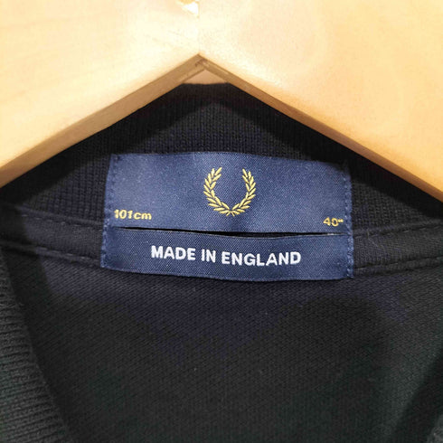フレッドペリー FRED PERRY 英国製 ロゴ刺繍 リブライン S/S ポロシャツ メンズ UK:40