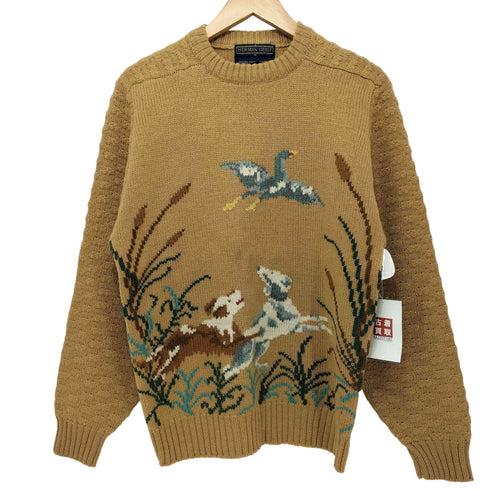HERMAN GEIST HAND EMBROIDERED 鳥 犬 柄 プルオーバー ニット レディース import:M