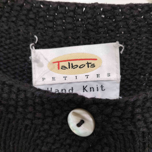 タルボット TALBOTS ボタニカル柄 コットン混 リネンニット カーディガン レディース PP