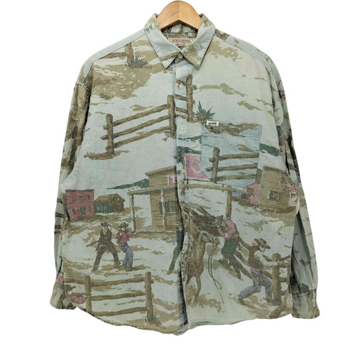 ゲスジーンズ GUESS JEANS 90S USA製 総柄 L/S シャツ メンズ
