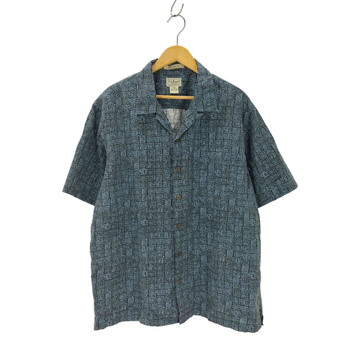 エルエルビーン L.L.Bean 00S 総柄 開襟シャツ オープンカラーシャツ 民族柄 メンズ JPN:L