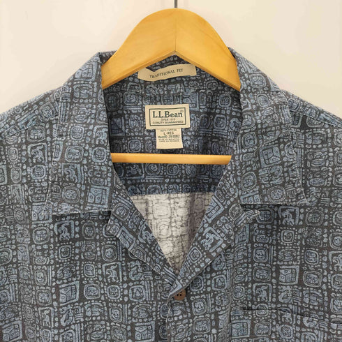 エルエルビーン L.L.Bean 00S 総柄 開襟シャツ オープンカラーシャツ 民族柄 メンズ JPN:L