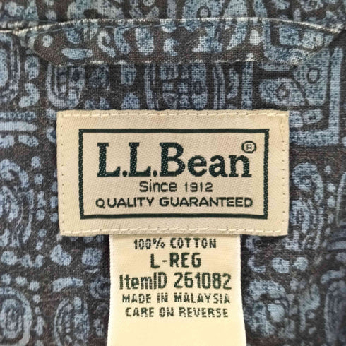 エルエルビーン L.L.Bean 00S 総柄 開襟シャツ オープンカラーシャツ 民族柄 メンズ JPN:L