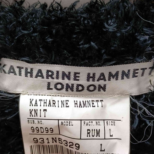 キャサリンハムネットロンドン KATHARINE HAMNETT LONDON 90s アクリルナイロン ハーフジップシャギーニットプルオーバー メンズ import:L