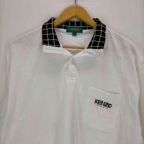 ケンゾーゴルフ KENZO GOLF ロゴ刺繍ワンポケットポロシャツ メンズ JPN:4