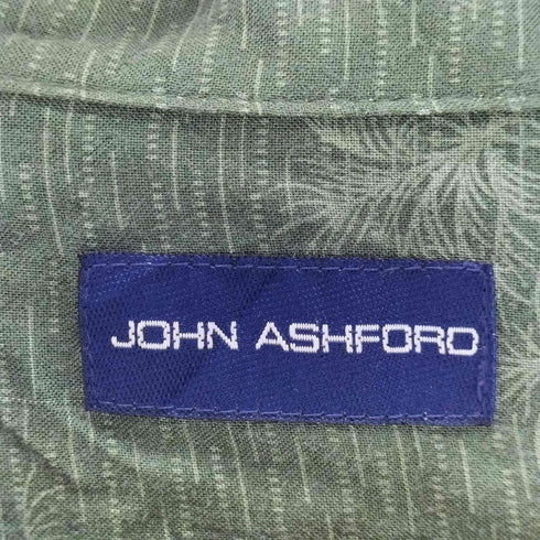 ジョンアッシュフォード JOHN ASHFORD 100%レーヨン 総柄アロハシャツ メンズ JPN:L