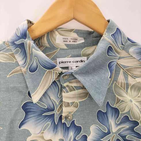 ピエールカルダン pierre cardin 100%レーヨン 総柄アロハシャツ メンズ JPN:L