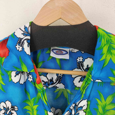 USA SUNWEAR 総柄 レーヨン オープンカラー アロハシャツ メンズ XL