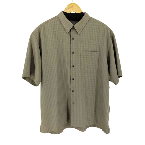 ペリーエリス PERRY ELLIS チェック柄 レーヨンポリ 半袖シャツ メンズ import:XL