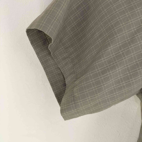 ペリーエリス PERRY ELLIS チェック柄 レーヨンポリ 半袖シャツ メンズ import:XL
