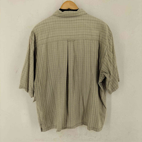 OOBE} チェック柄 オープンカラー インド綿 半袖シャツ メンズ import:L