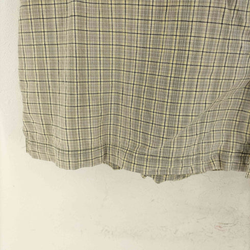 OOBE} チェック柄 オープンカラー インド綿 半袖シャツ メンズ import:L