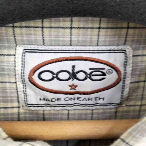 OOBE} チェック柄 オープンカラー インド綿 半袖シャツ メンズ import:L