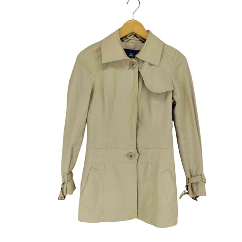 バーバリーブルーレーベル BURBERRY BLUE LABEL キャンバスショートステンカラーコート レディース 38