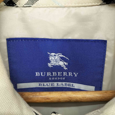 バーバリーブルーレーベル BURBERRY BLUE LABEL キャンバスショートステンカラーコート レディース 38