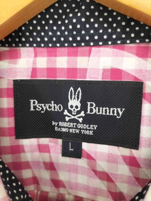 サイコバニー Psycho Bunny 総柄プリント ギンガムチェックシャツ メンズ JPN:L