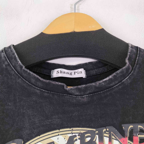 Shang Pin ヴィンテージ加工 フロントプリント Tシャツ レディース