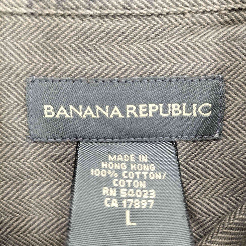 バナナリパブリック BANANA REPUBLIC 90~00S ヘリンボーンネルシャツ メンズ L