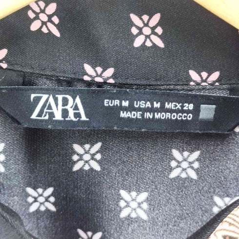 ザラ ZARA スカーフ ペイズリー シャツ ロング ワンピース レディース import:M