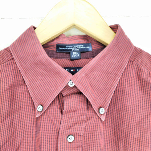 トミーヒルフィガー TOMMY HILFIGER ギンガムチェックボタンダウンシャツ メンズ 16 1/2 34-35