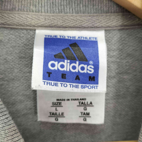 アディダス adidas 90S ロゴ刺繍 リブカラー L/S ポロシャツ メンズ import:L