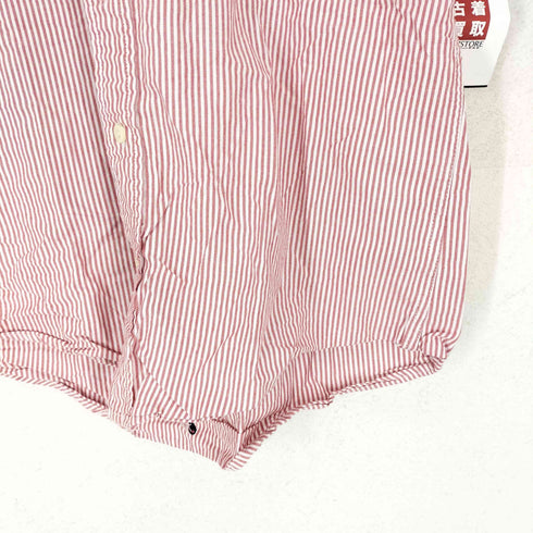 トミーヒルフィガー TOMMY HILFIGER ロゴ刺繍ストライプ半袖シャツ メンズ M