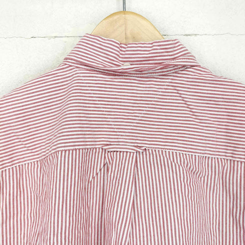 トミーヒルフィガー TOMMY HILFIGER ロゴ刺繍ストライプ半袖シャツ メンズ M