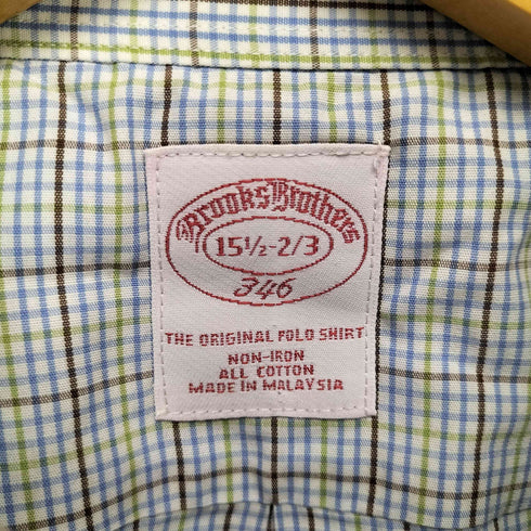 ブルックスブラザーズ BROOKS BROTHERS 346 チェック柄ボタンダウンシャツ メンズ 15 1/2-2/3