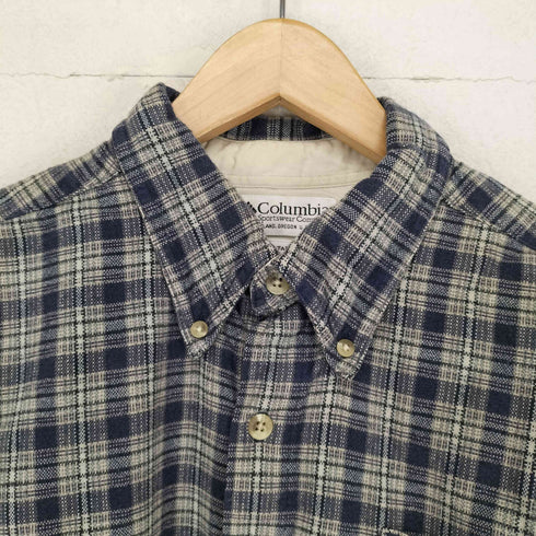 コロンビア Columbia 90S~ チェック柄コットンネルシャツ メンズ XL