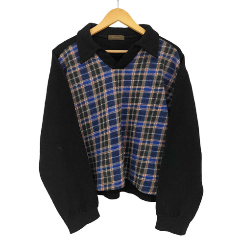 ワイズフォーメン Ys for men チェック ウール スキッパーニット メンズ