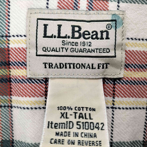 エルエルビーン L.L.Bean 90S~ チェックコットンネルシャツ メンズ XL-TALL