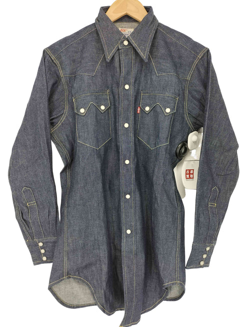 リーバイス Levis 復刻 USA製 ボタン裏刻印555 ショートホーン ウエスタンデニムシャツ メンズ import:S