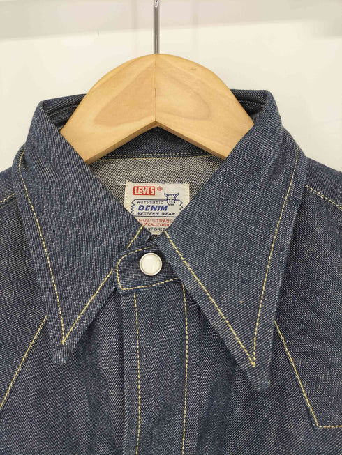 リーバイス Levis 復刻 USA製 ボタン裏刻印555 ショートホーン ウエスタンデニムシャツ メンズ import:S