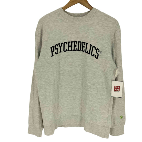 MrGreen PSYCHEDELICS USA製 ロゴプリント 袖ロゴ L/S クルーネック スウェットトレーナー レディース import:S