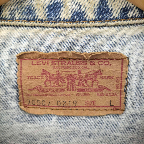 リーバイス Levis 80S USA製 70507-0219 ケミカルウォッシュ ボタン裏523刻印 デニム トラッカージャケット メンズ import:L