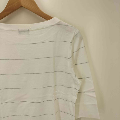 マーガレットハウエル MARGARET HOWELL 90-00S 旧 黒タグ ボーダー 7分袖 クルーネック Tシャツ レディース JPN:2