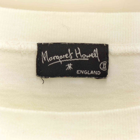 マーガレットハウエル MARGARET HOWELL 90-00S 旧 黒タグ ボーダー 7分袖 クルーネック Tシャツ レディース JPN:2