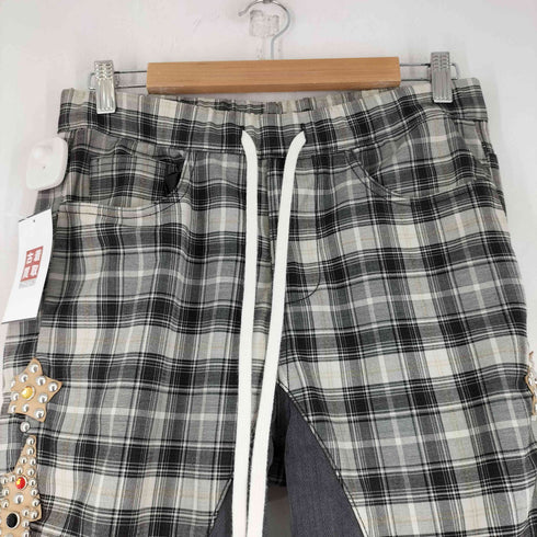 スタッズデザインチェックイージーパンツ レディース JPN:M
