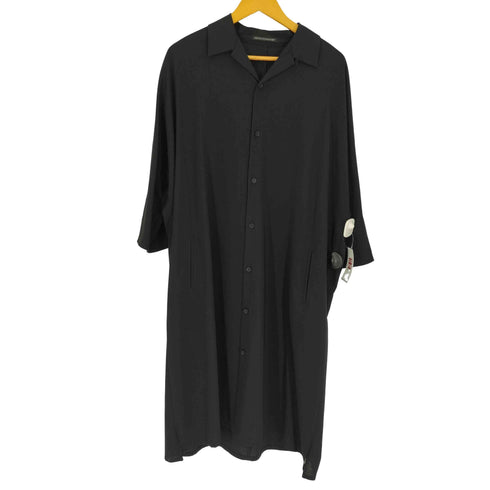 ヨウジヤマモト Yohji Yamamoto 24SS WOOL DOLMAN SLEEVE DRESS ウール ドルマンスリーブ スリット シャツ ドレス ワンピース レディース JPN:1